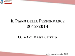 Scarica l`aggiornamento di aprile al Piano delle Performance