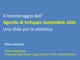 Il monitoraggio dell`Agenda di Sviluppo Sostenibile 2030
