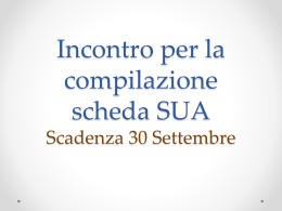 Incontro per la compilazione scheda SUA