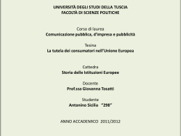 La tutela dei consumatori nell`Unione Europea