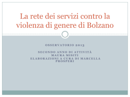 La rete dei servizi contro la violenza di genere di Bolzano-