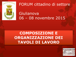 composizione e organizzazione dei tavoli di lavoro