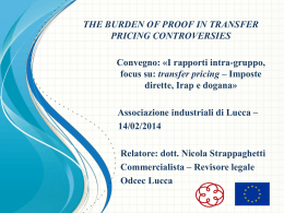 L`onere della prova - Global Tax Management