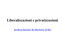 Liberalizzazioni e privatizzazioni