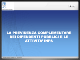 La previdenza complementare dei dipendenti &ndash; documentazione INPS