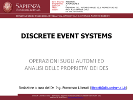 operazioni sugli automi ed analisi delle proprieta` dei des