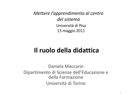 D. Maccario: Il ruolo della didattica