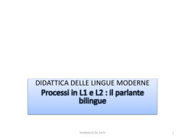 bilinguismo - Università degli Studi di Cassino