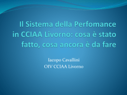 Slide "Il sistema della performance in CCIAA Livorno"
