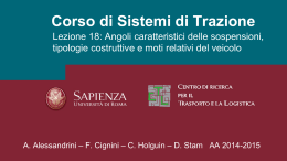 angoli caratteristici delle sospensioni e moti relativi del veicolo