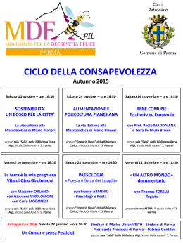 MDF PARMA &ndash; locandina CICLO DELLA CONSAPEVOLEZZA
