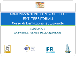 Modulo 1 &ndash; Presentazione della riforma
