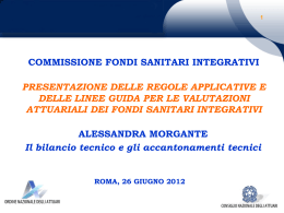 Alessandra Morgante - Il bilancio tecnico e gli accantonamenti tecnici