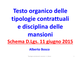Testo organico delle tipologie contrattuali