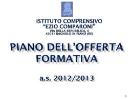 SCUOLA PRIMARIA - Istituto Comprensivo `Ezio Comparoni`