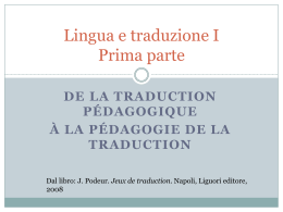 Lingua e traduzione I