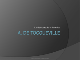 A. de Tocqueville - Dipartimento di Scienze sociali e politiche