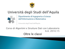 Oltre le classi - University of L`Aquila