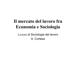 Il mercato del lavoro tra Economia e Sociologia 2014