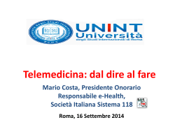 Roma, 16 Settembre 2014 Telemedicina