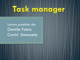 Task manager Origine del task manager
