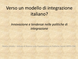 Verso un modello di integrazione italiano