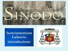 2 Sinodo Diocesano di Nola Introduzione.