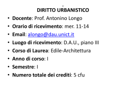 il diritto urbanistico - Dipartimento di Architettura