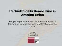 La Qualità della Democrazia in America Latina
