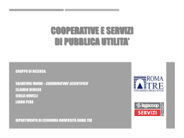 COOPERATIVE E SERVIZI DI PUBBLICA UTILITA*