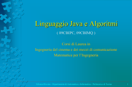 Linguaggio Java e Algoritmi