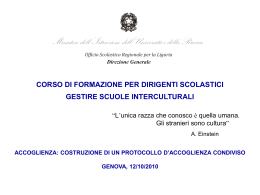 costruzione di un protocollo d`accoglienza condiviso