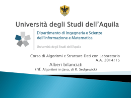 Alberi di ricerca bilanciati - University of L`Aquila