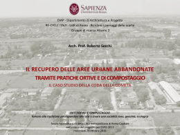 Il recupero delle aree urbane abbandonate tramite pratiche ortive e