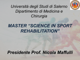 Master in riabilitazione del paziente sportivo