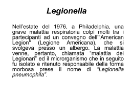 Infezioni Ospedaliere Presentazione su Legionella