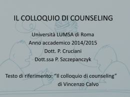 IL COLLOQUIO DI COUSELING.