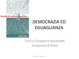 DEMOCRAZIA ED EGUAGLIANZA - Scuola di Cultura Politica