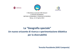 Teresita Possidente – AIIG Campania, La “Geografia speciale”.