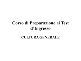 Corso di Preparazione ai Test d*Ingresso