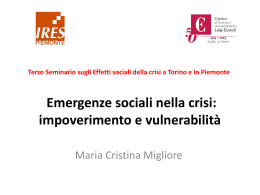 Emergenze sociali nella crisi: impoverimento e