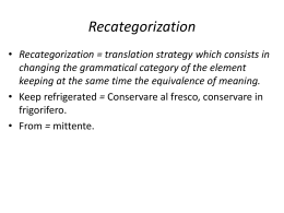 Recategorization