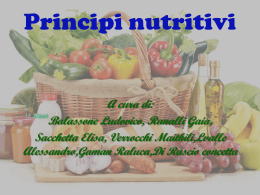 Principi nutritivi - Istituto Comprensivo SERAFINI – DI STEFANO