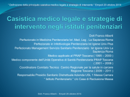 Casistica medico legale e strategie di intervento negli istituti