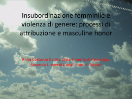 Insubordinazione femminile e violenza di genere
