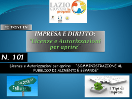 somministrazione di alimenti e bevande