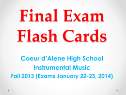 Final Exam Flash Cards - Coeur d`Alene School District