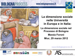 La dimensione sociale nel Processo di Bologna