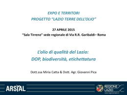 L`Olio di qualit&agrave; del Lazio: DOP, biodiversit&agrave;, etichettatura