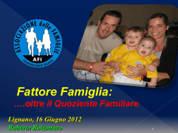 Diapositiva 1 - AFI - Associazione delle Famiglie